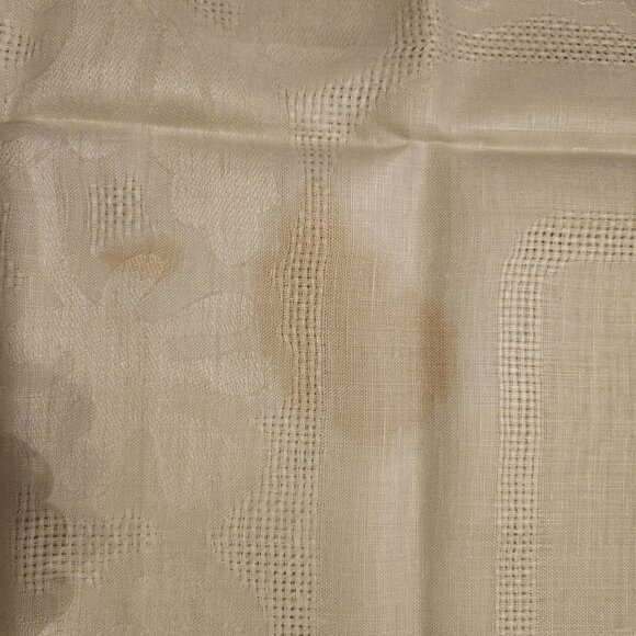 White Linen Damask Tablecloth 52x54 in Original Box Vintage 1972 AS IS - Picture 4 of 10